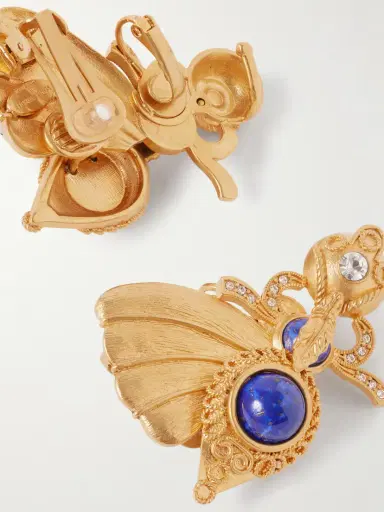 Sonia Petroff Falena Gold-plated, Resin And Swarovski Crystal Clip Earrings | Thumbnail 3 Sonia Petroff Falena Gold-plated, Resin And Swarovski Crystal Clip Earrings | Thumbnail 3