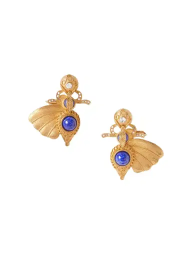 Sonia Petroff Falena Gold-plated, Resin And Swarovski Crystal Clip Earrings | Thumbnail 1 Sonia Petroff Falena Gold-plated, Resin And Swarovski Crystal Clip Earrings | Thumbnail 1