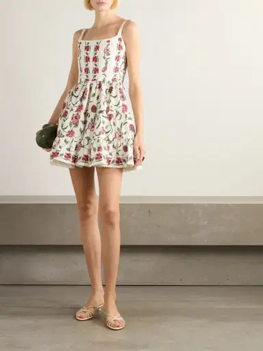 Agua by Agua Bendita Granadilla Tiered Floral-print Linen Mini Dress | Thumbnail 2 Agua by Agua Bendita Granadilla Tiered Floral-print Linen Mini Dress | Thumbnail 2