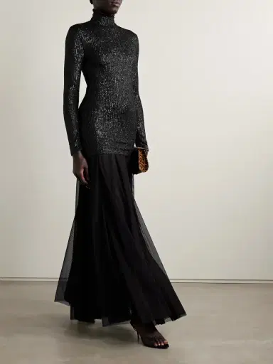 Norma Kamali Sequin-embellished Stretch-tulle Turtleneck Gown | Thumbnail 2 Norma Kamali Sequin-embellished Stretch-tulle Turtleneck Gown | Thumbnail 2