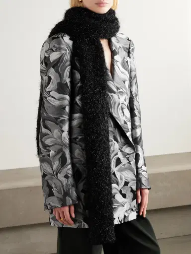 Dries Van Noten Metallic Wool-blend Scarf | Thumbnail 2 Dries Van Noten Metallic Wool-blend Scarf | Thumbnail 2