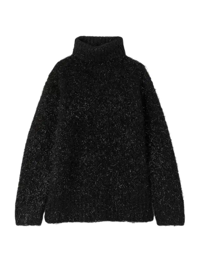 Metallic Wool-blend Turtleneck Sweater Metallic Wool-blend Turtleneck Sweater