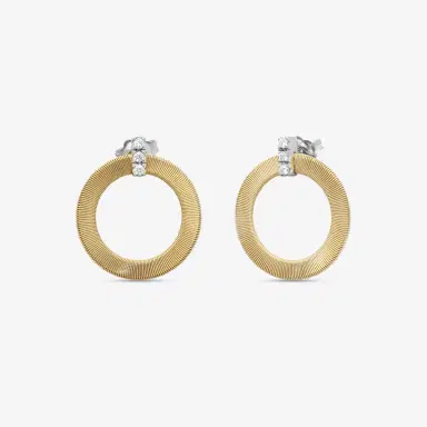 MARCO BICEGO Marco Bicego Masai 18K Yellow & White Gold Flat Coil Diamond Hoop Earrings by The Solist | Thumbnail 2 MARCO BICEGO Marco Bicego Masai 18K Yellow & White Gold Flat Coil Diamond Hoop Earrings by The Solist | Thumbnail 2