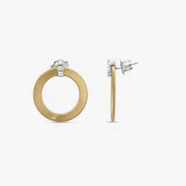 MARCO BICEGO Marco Bicego Masai 18K Yellow & White Gold Flat Coil Diamond Hoop Earrings by The Solist | Thumbnail 3 MARCO BICEGO Marco Bicego Masai 18K Yellow & White Gold Flat Coil Diamond Hoop Earrings by The Solist | Thumbnail 3