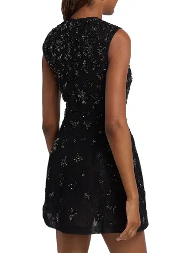 SIMKHAI Women's Evelina Beaded Fit & Flare Minidress - Black | Thumbnail 5 SIMKHAI Women's Evelina Beaded Fit & Flare Minidress - Black | Thumbnail 5