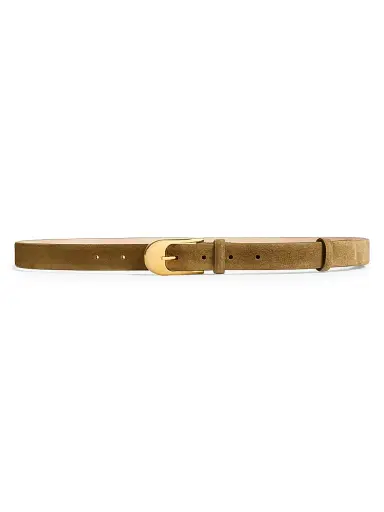 Khaite Women's Dome Suede Belt - Mud | Thumbnail 1 Khaite Women's Dome Suede Belt - Mud | Thumbnail 1