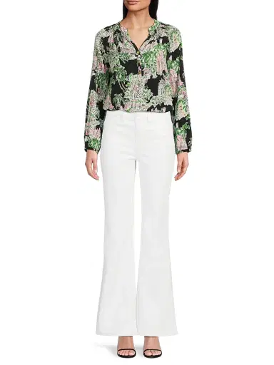 Lilly Pulitzer Women's Elsa Silk Blouse - Onyx Anniversary Toile - Size Medium | Thumbnail 2 Lilly Pulitzer Women's Elsa Silk Blouse - Onyx Anniversary Toile - Size Medium | Thumbnail 2