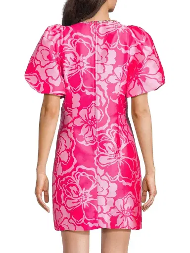 Lilly Pulitzer Women's Britnee Beaded Jacquard Shift Dress - Parigi Pink Go Big Satin - Size 0 | Thumbnail 5 Lilly Pulitzer Women's Britnee Beaded Jacquard Shift Dress - Parigi Pink Go Big Satin - Size 0 | Thumbnail 5