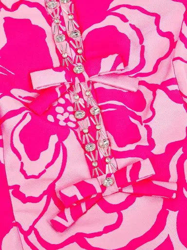 Lilly Pulitzer Women's Britnee Beaded Jacquard Shift Dress - Parigi Pink Go Big Satin - Size 0 | Thumbnail 6 Lilly Pulitzer Women's Britnee Beaded Jacquard Shift Dress - Parigi Pink Go Big Satin - Size 0 | Thumbnail 6