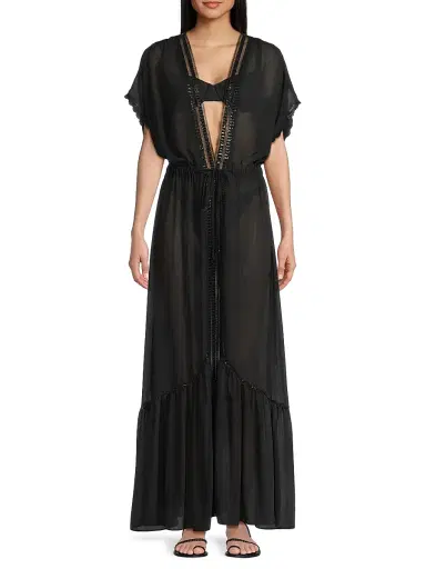 Ramy Brook Women's Gem Tie-Waist Cover-Up Maxi Dress - Black | Thumbnail 3 Ramy Brook Women's Gem Tie-Waist Cover-Up Maxi Dress - Black | Thumbnail 3
