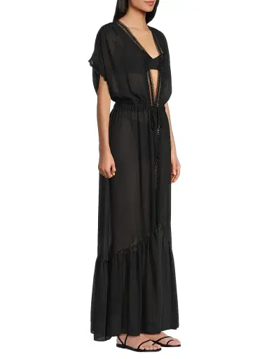 Ramy Brook Women's Gem Tie-Waist Cover-Up Maxi Dress - Black | Thumbnail 4 Ramy Brook Women's Gem Tie-Waist Cover-Up Maxi Dress - Black | Thumbnail 4