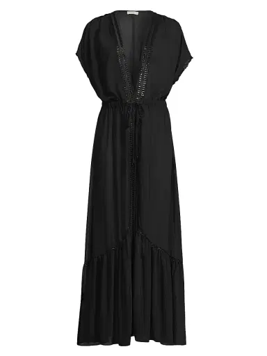 Ramy Brook Women's Gem Tie-Waist Cover-Up Maxi Dress - Black | Thumbnail 1 Ramy Brook Women's Gem Tie-Waist Cover-Up Maxi Dress - Black | Thumbnail 1