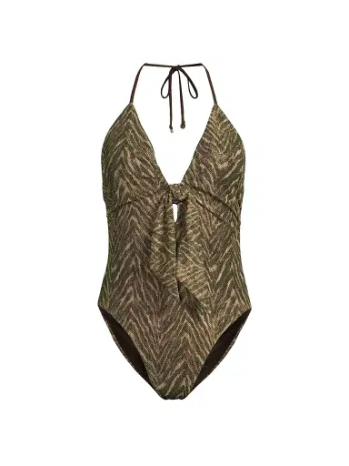Ramy Brook Women's Printed One-Piece Swimsuit - Beach Brown Zebra - Size XL | Thumbnail 1 Ramy Brook Women's Printed One-Piece Swimsuit - Beach Brown Zebra - Size XL | Thumbnail 1