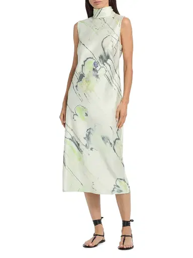 Jason Wu Collection Women's Watercolor Floral Bias-Cut Scarf Midi-Dress - Light Jade Multi - Size 14 | Thumbnail 3 Jason Wu Collection Women's Watercolor Floral Bias-Cut Scarf Midi-Dress - Light Jade Multi - Size 14 | Thumbnail 3