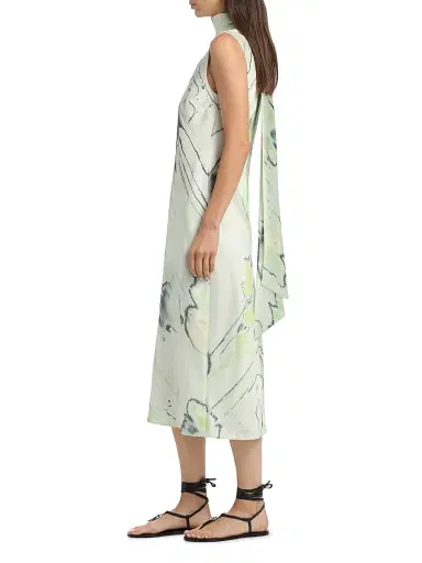 Jason Wu Collection Women's Watercolor Floral Bias-Cut Scarf Midi-Dress - Light Jade Multi - Size 14 | Thumbnail 4 Jason Wu Collection Women's Watercolor Floral Bias-Cut Scarf Midi-Dress - Light Jade Multi - Size 14 | Thumbnail 4