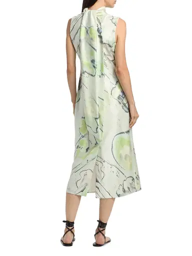 Jason Wu Collection Women's Watercolor Floral Bias-Cut Scarf Midi-Dress - Light Jade Multi - Size 14 | Thumbnail 5 Jason Wu Collection Women's Watercolor Floral Bias-Cut Scarf Midi-Dress - Light Jade Multi - Size 14 | Thumbnail 5