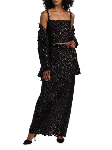 Toccin Women's Marielle Cotton-Blend Lace Maxi Skirt - Jet | Thumbnail 2 Toccin Women's Marielle Cotton-Blend Lace Maxi Skirt - Jet | Thumbnail 2