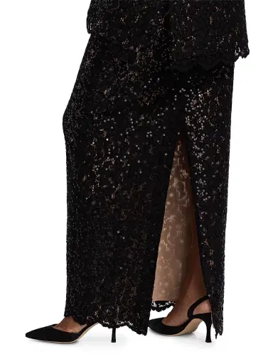 Toccin Women's Marielle Cotton-Blend Lace Maxi Skirt - Jet | Thumbnail 6 Toccin Women's Marielle Cotton-Blend Lace Maxi Skirt - Jet | Thumbnail 6