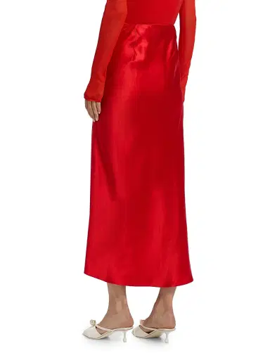 Jason Wu Collection Women's Satin Bias-Cut Slip Midi-Skirt - Papaya - Size 8 | Thumbnail 5 Jason Wu Collection Women's Satin Bias-Cut Slip Midi-Skirt - Papaya - Size 8 | Thumbnail 5