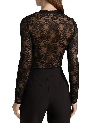 Toccin Women's Giselle Tie-Front Lace Bodysuit - Jet | Thumbnail 5 Toccin Women's Giselle Tie-Front Lace Bodysuit - Jet | Thumbnail 5