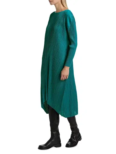 Pleats Please Issey Miyake Women's Monthly Colors: October Midi-Dress - Turquoise Green | Thumbnail 4 Pleats Please Issey Miyake Women's Monthly Colors: October Midi-Dress - Turquoise Green | Thumbnail 4