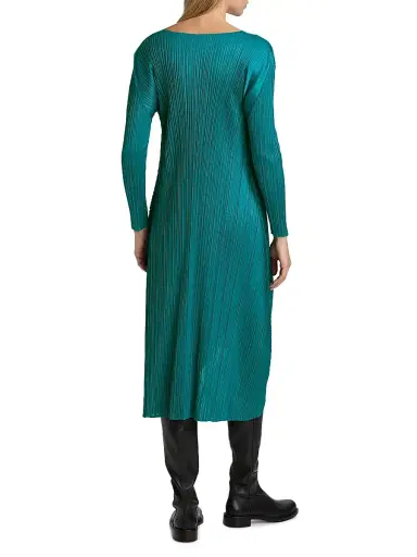 Pleats Please Issey Miyake Women's Monthly Colors: October Midi-Dress - Turquoise Green | Thumbnail 5 Pleats Please Issey Miyake Women's Monthly Colors: October Midi-Dress - Turquoise Green | Thumbnail 5