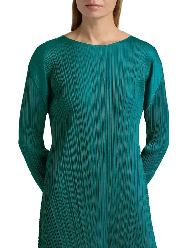 Pleats Please Issey Miyake Women's Monthly Colors: October Midi-Dress - Turquoise Green | Thumbnail 6 Pleats Please Issey Miyake Women's Monthly Colors: October Midi-Dress - Turquoise Green | Thumbnail 6