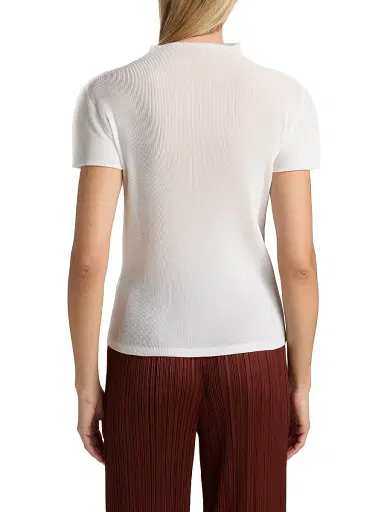 Pleats Please Issey Miyake Women's Mist Basics Ribbed Top - White - Size Large | Thumbnail 5 Pleats Please Issey Miyake Women's Mist Basics Ribbed Top - White - Size Large | Thumbnail 5