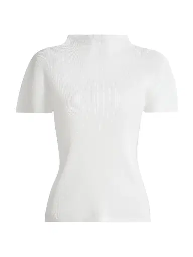 Pleats Please Issey Miyake Women's Mist Basics Ribbed Top - White - Size Large | Thumbnail 1 Pleats Please Issey Miyake Women's Mist Basics Ribbed Top - White - Size Large | Thumbnail 1