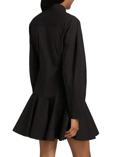 Ganni Women's Stretch Cotton Mini Shirtdress - Black | Thumbnail 5 Ganni Women's Stretch Cotton Mini Shirtdress - Black | Thumbnail 5