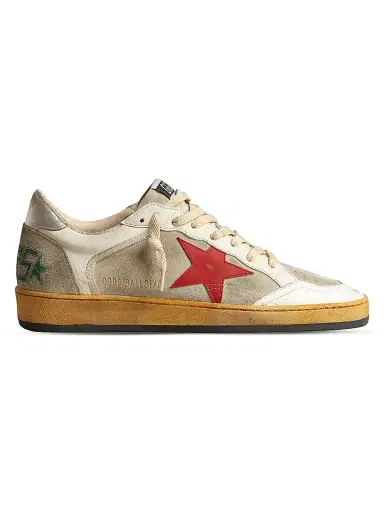 Golden Goose Men's Ball Star Low-Top Sneakers - Ice White | Thumbnail 1 Golden Goose Men's Ball Star Low-Top Sneakers - Ice White | Thumbnail 1
