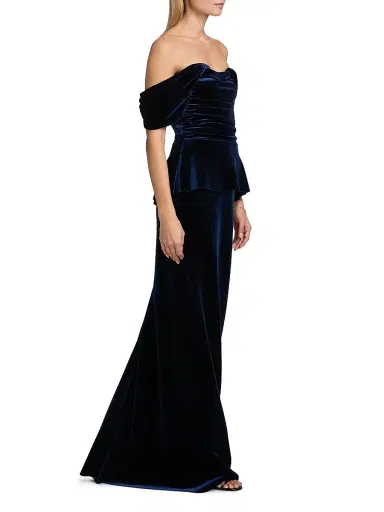 Chiara Boni La Petite Robe Women's Vesina Off-the-Shoulder Velvet Gown | Thumbnail 2 Chiara Boni La Petite Robe Women's Vesina Off-the-Shoulder Velvet Gown | Thumbnail 2
