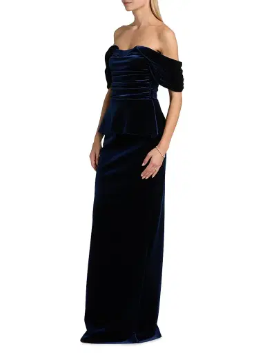 Chiara Boni La Petite Robe Women's Vesina Off-the-Shoulder Velvet Gown | Thumbnail 4 Chiara Boni La Petite Robe Women's Vesina Off-the-Shoulder Velvet Gown | Thumbnail 4