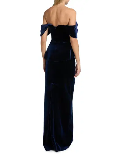 Chiara Boni La Petite Robe Women's Vesina Off-the-Shoulder Velvet Gown | Thumbnail 5 Chiara Boni La Petite Robe Women's Vesina Off-the-Shoulder Velvet Gown | Thumbnail 5