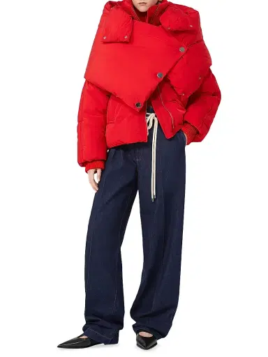 Sportmax Women's Water Repellent Short Down Jacket - Red | Thumbnail 5 Sportmax Women's Water Repellent Short Down Jacket - Red | Thumbnail 5