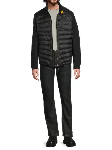 Parajumpers Men's Jayden Mixed-Media Slim-Fit Puffer Jacket - Black | Thumbnail 2 Parajumpers Men's Jayden Mixed-Media Slim-Fit Puffer Jacket - Black | Thumbnail 2