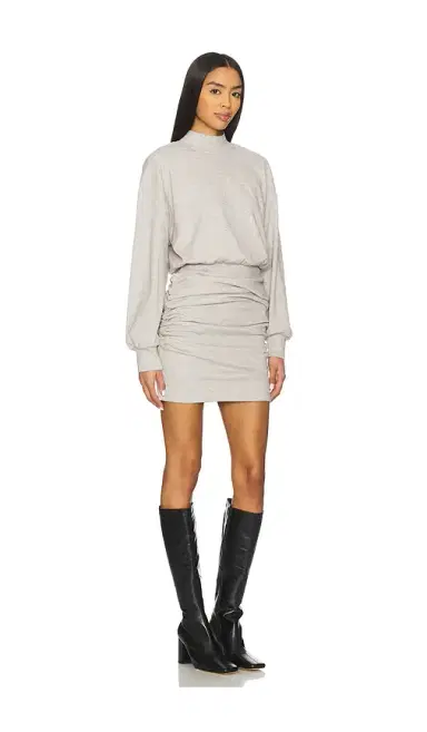susana monaco Fleece Mock Gathered Dress | Thumbnail 2 susana monaco Fleece Mock Gathered Dress | Thumbnail 2
