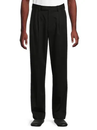 Vince Men's Double Pleated Suiting Trousers - Black | Thumbnail 3 Vince Men's Double Pleated Suiting Trousers - Black | Thumbnail 3