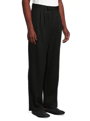 Vince Men's Double Pleated Suiting Trousers - Black | Thumbnail 4 Vince Men's Double Pleated Suiting Trousers - Black | Thumbnail 4