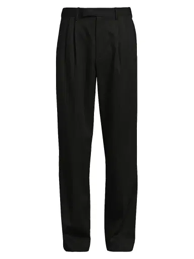 Vince Men's Double Pleated Suiting Trousers - Black | Thumbnail 1 Vince Men's Double Pleated Suiting Trousers - Black | Thumbnail 1