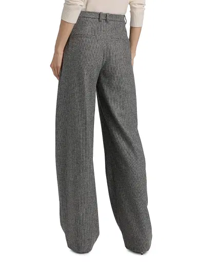 Vince Women's Roma Check High-Rise Wide-Leg Trousers - Dark Grey Check | Thumbnail 5 Vince Women's Roma Check High-Rise Wide-Leg Trousers - Dark Grey Check | Thumbnail 5