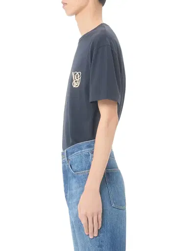 Valentino Garavani Men's Cotton T-Shirt with Patch - Navy - Size XXL | Thumbnail 3 Valentino Garavani Men's Cotton T-Shirt with Patch - Navy - Size XXL | Thumbnail 3