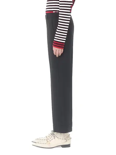 Valentino Garavani Men's Wool Pants with Cuffs - Black | Thumbnail 3 Valentino Garavani Men's Wool Pants with Cuffs - Black | Thumbnail 3
