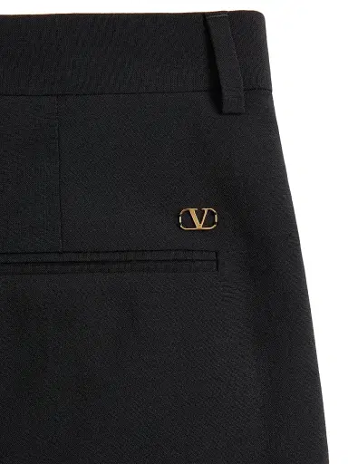 Valentino Garavani Men's Wool Pants with Cuffs - Black | Thumbnail 5 Valentino Garavani Men's Wool Pants with Cuffs - Black | Thumbnail 5