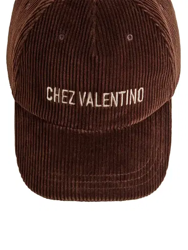 Valentino Garavani Men's Velvet Baseball Cap with Embroidery - Brown - Size Small | Thumbnail 4 Valentino Garavani Men's Velvet Baseball Cap with Embroidery - Brown - Size Small | Thumbnail 4
