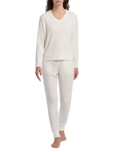 Papinelle Women's Super Soft Waffle Pajamas - Ecru - Size XL | Thumbnail 2 Papinelle Women's Super Soft Waffle Pajamas - Ecru - Size XL | Thumbnail 2