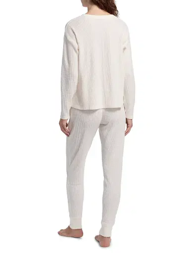 Papinelle Women's Super Soft Waffle Pajamas - Ecru - Size XL | Thumbnail 5 Papinelle Women's Super Soft Waffle Pajamas - Ecru - Size XL | Thumbnail 5