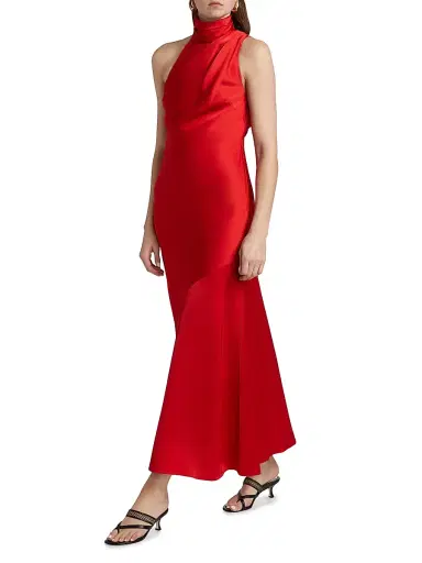 Significant Other Women's Nadia Bias-Cut Satin Midi-Dress - Cherry | Thumbnail 4 Significant Other Women's Nadia Bias-Cut Satin Midi-Dress - Cherry | Thumbnail 4