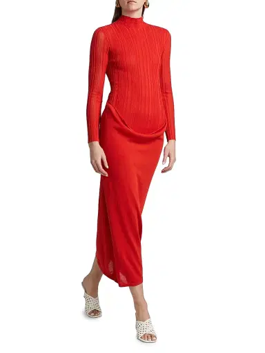 Significant Other Women's Yasmine Rib-Knit Maxi Dress - Cherry | Thumbnail 4 Significant Other Women's Yasmine Rib-Knit Maxi Dress - Cherry | Thumbnail 4