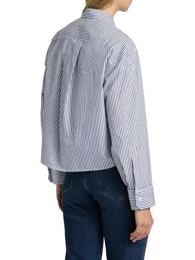 A.L.C. Women's Maude Striped Cotton Poplin High-Low Shirt - White Navy - Size XL | Thumbnail 5 A.L.C. Women's Maude Striped Cotton Poplin High-Low Shirt - White Navy - Size XL | Thumbnail 5